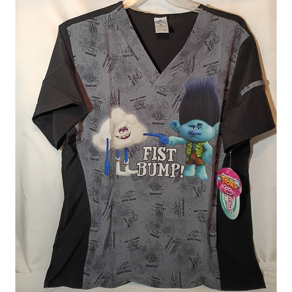 Trolls Cherokee Scrubs Tooniforms Mens V Neck Top TF708 TOFB New With Tags MED